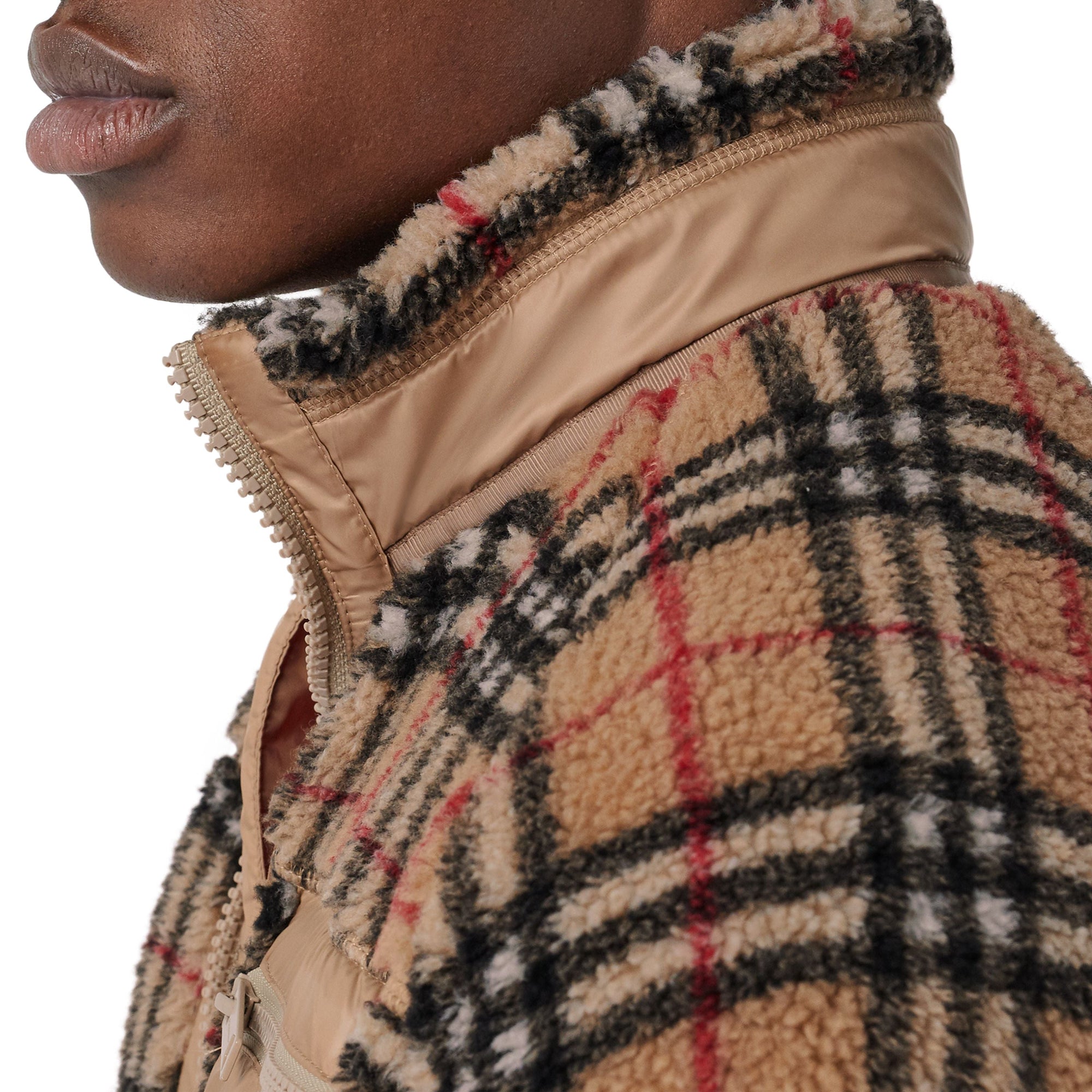 Veste à col entonnoir à motif Vintage check - Archive Beige Check