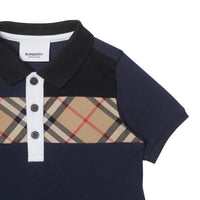 Polo pour bébé en coton Vintage Check - Navy