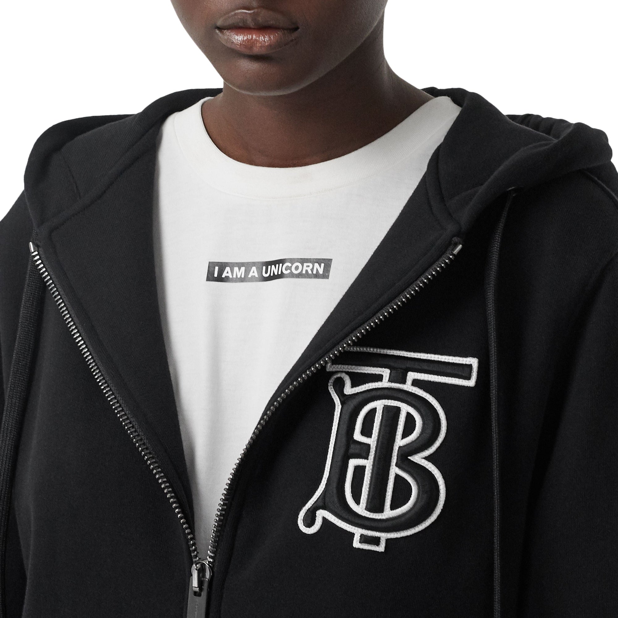 Top à capuche oversize en coton - Black