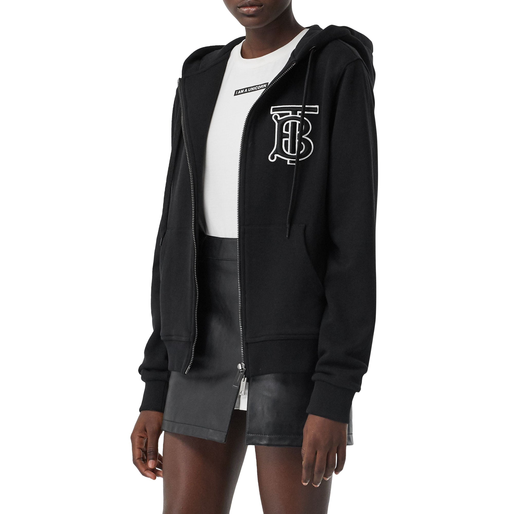 Top à capuche oversize en coton - Black