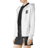 Haut à capuche oversize en coton Monogram - White