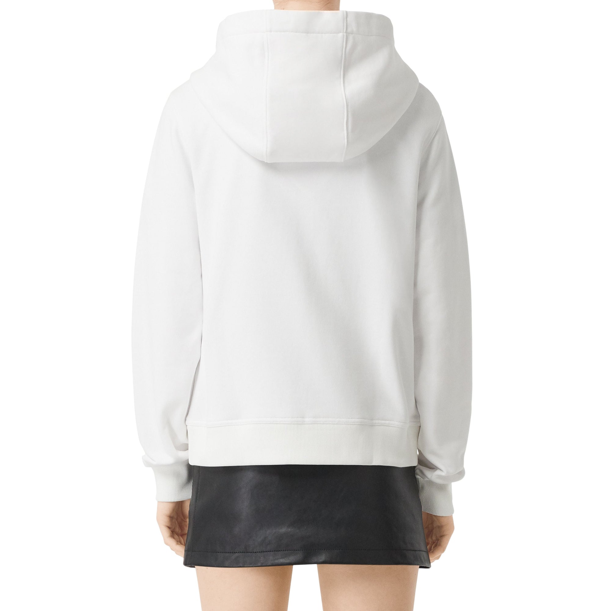 Haut à capuche oversize en coton Monogram - White