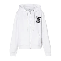 Haut à capuche oversize en coton Monogram - White