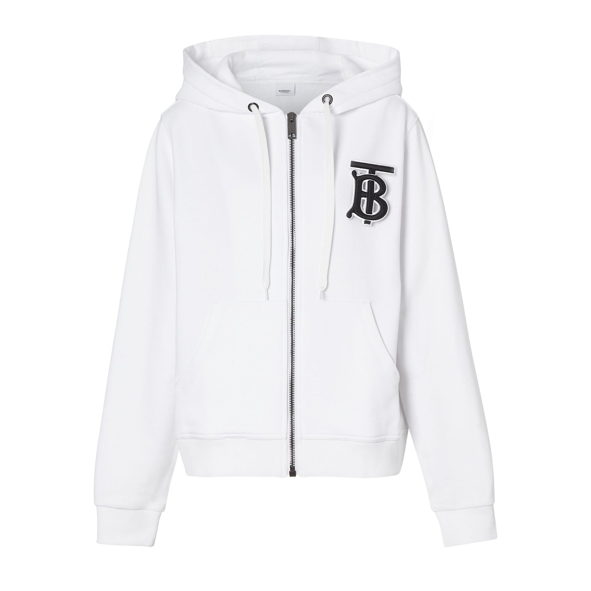 Haut à capuche oversize en coton Monogram - White