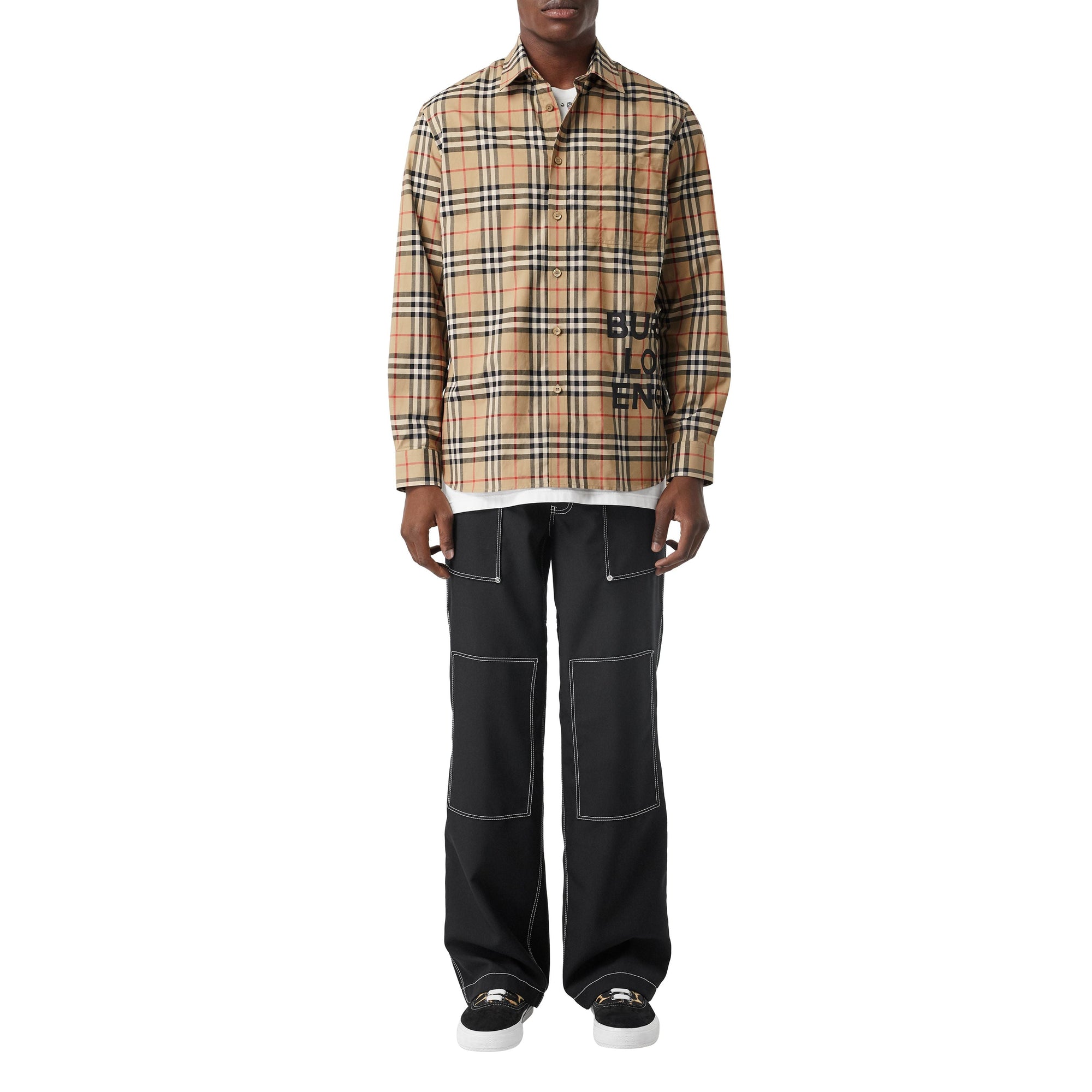Chemise à motif check - Archive Beige Check