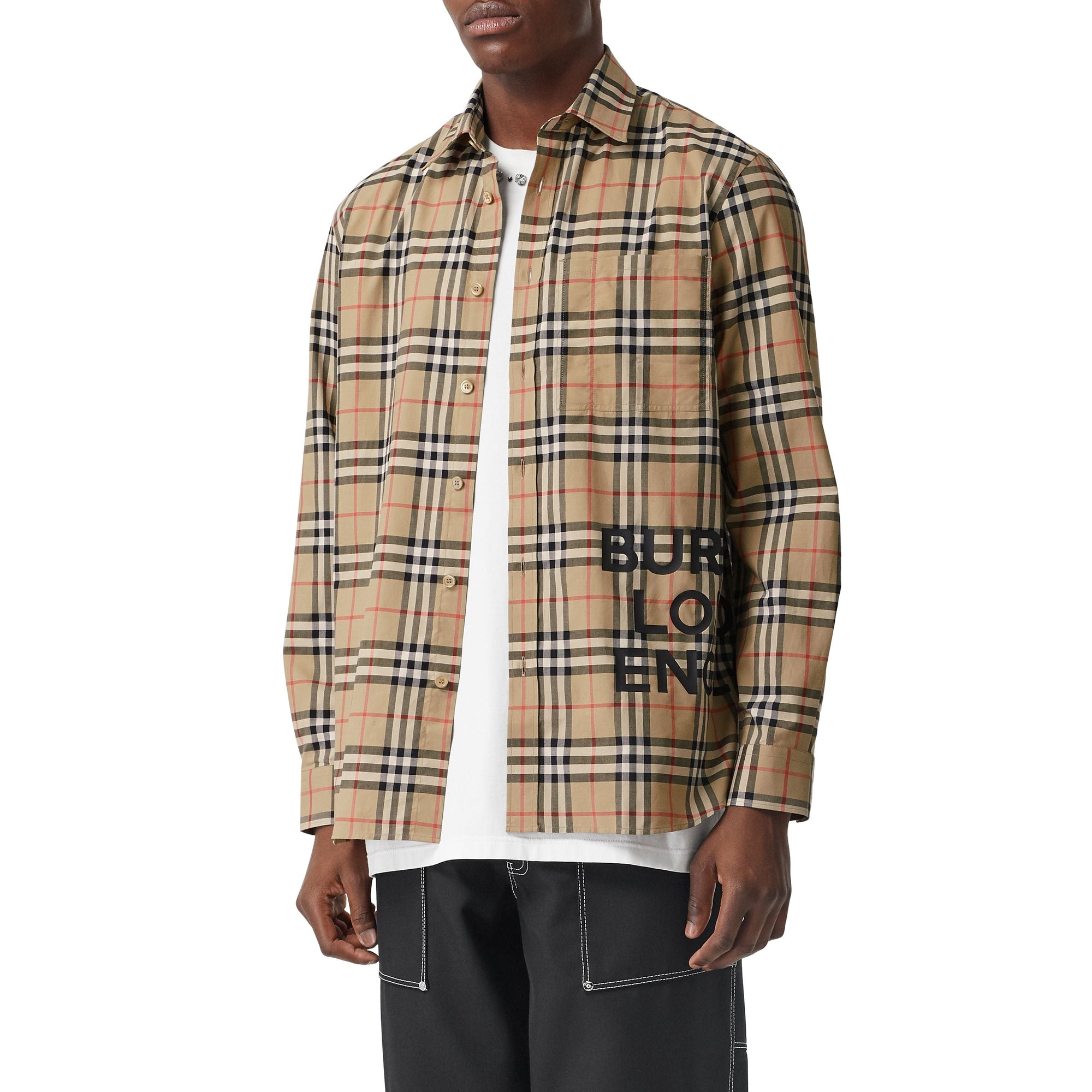 Chemise à motif check - Archive Beige Check