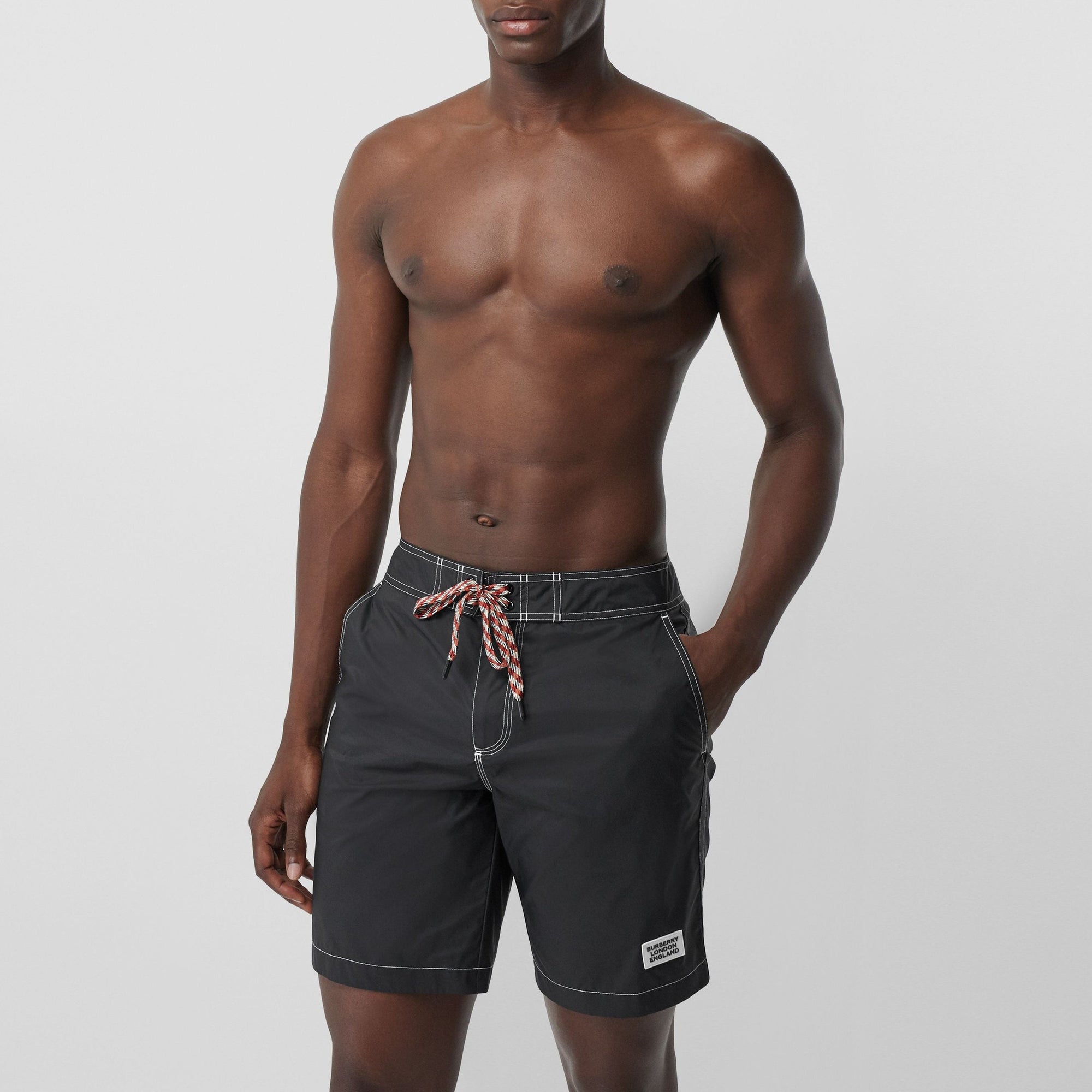 Short de bain à logo appliqué - Black