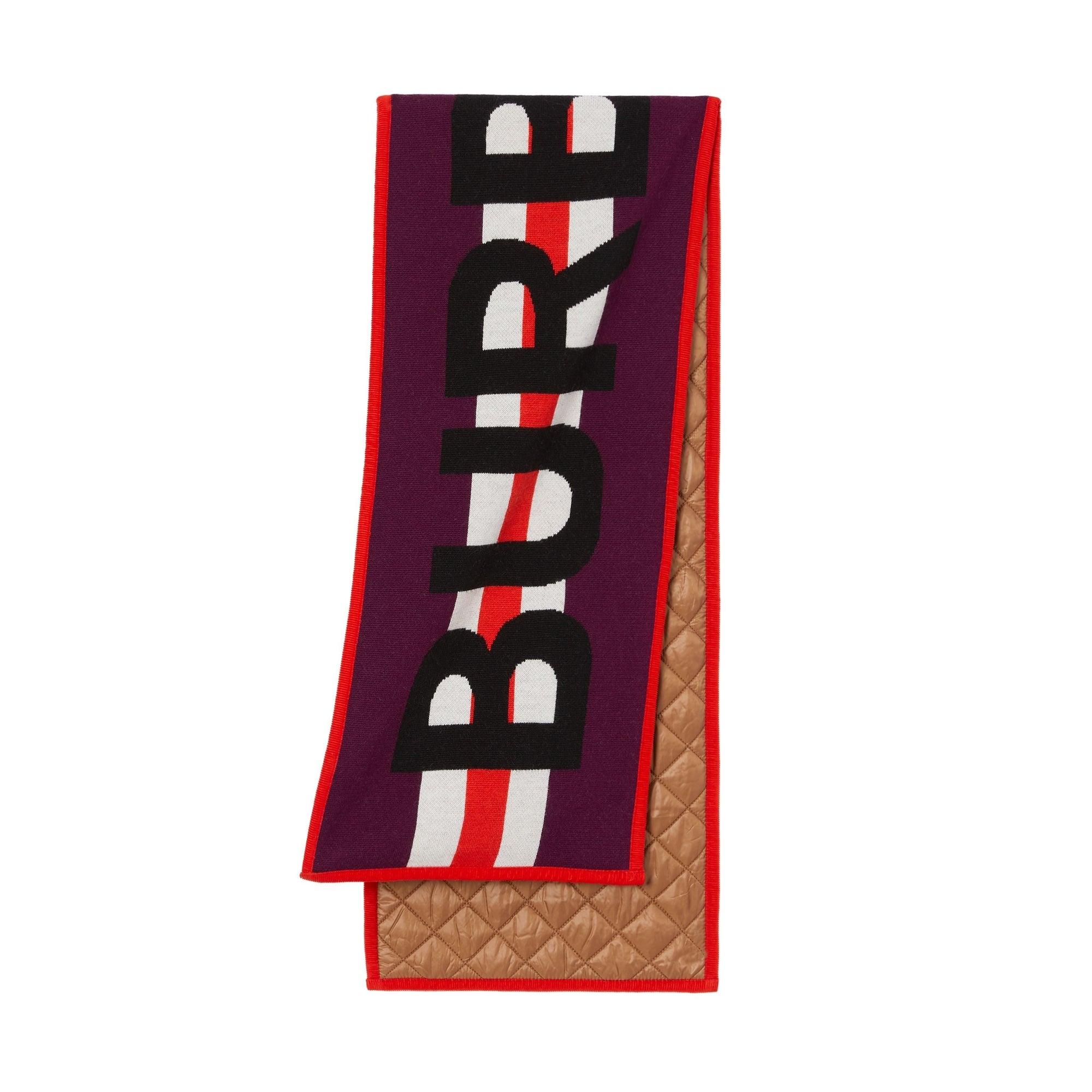 Écharpe en laine mérinos avec logo jacquard - Burgundy