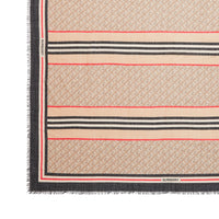 Écharpe en laine et soie à rayure - Beige d'archive