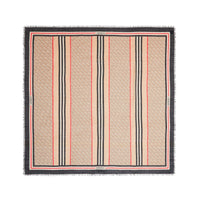 Écharpe en laine et soie à rayure - Beige d'archive