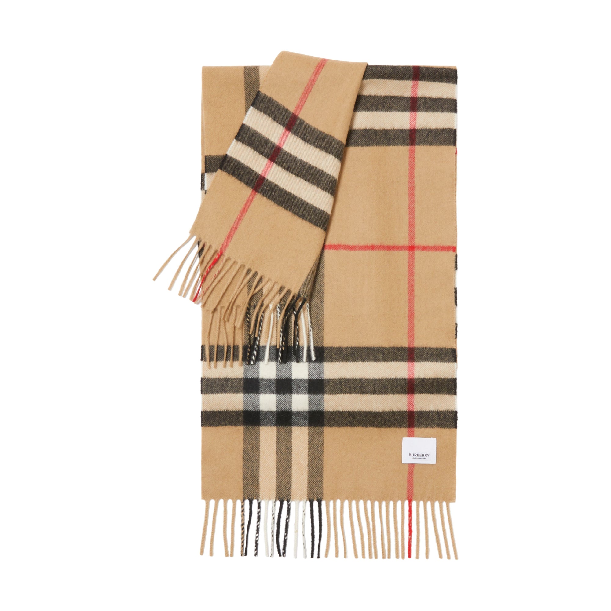 Écharpe en cachemire Burberry à motif check - Archive Beige