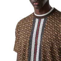 T-shirt Monogram en coton rayé - Bridle Brown