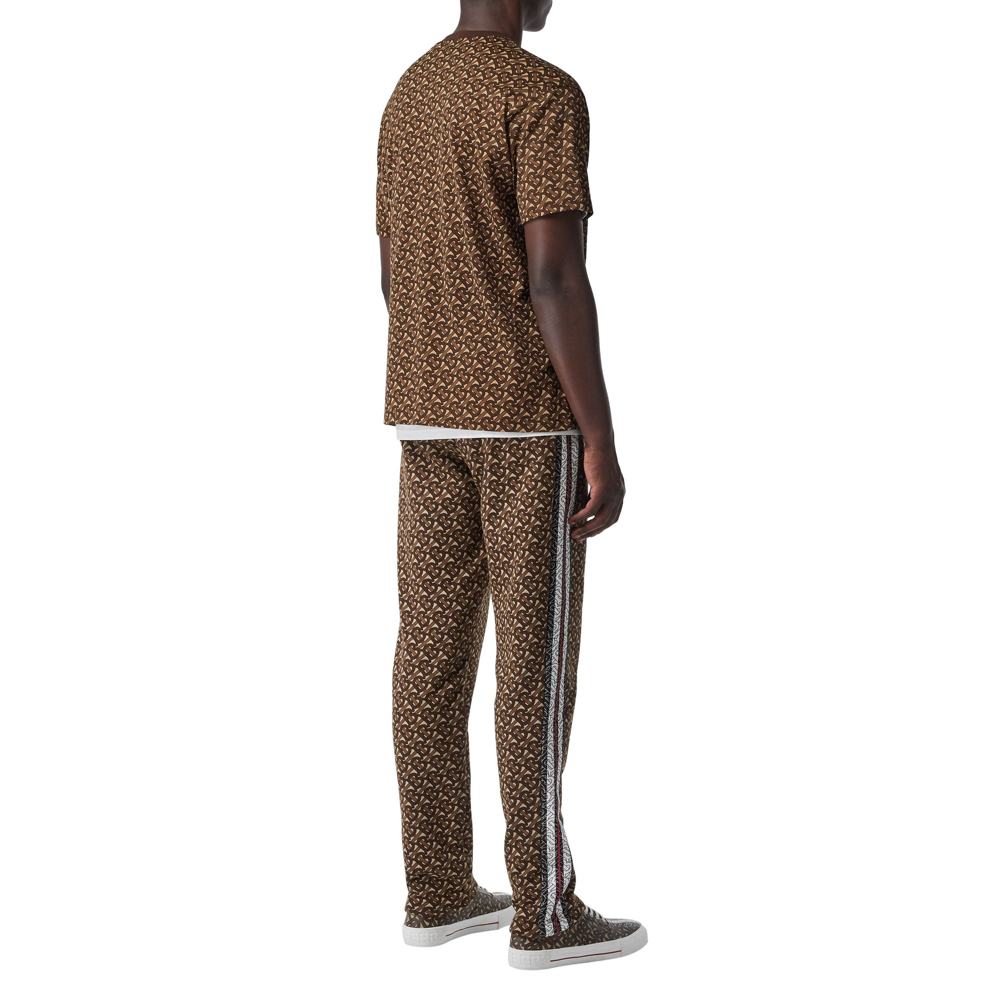 T-shirt Monogram en coton rayé - Bridle Brown