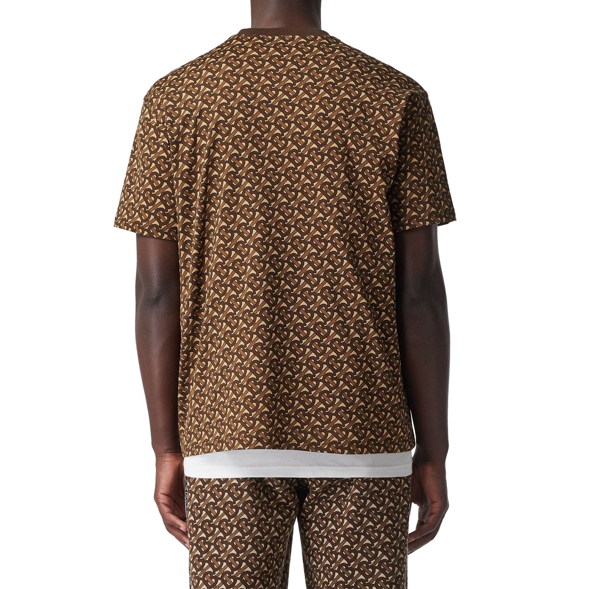 T-shirt Monogram en coton rayé - Bridle Brown