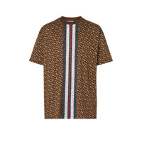 T-shirt Monogram en coton rayé - Bridle Brown