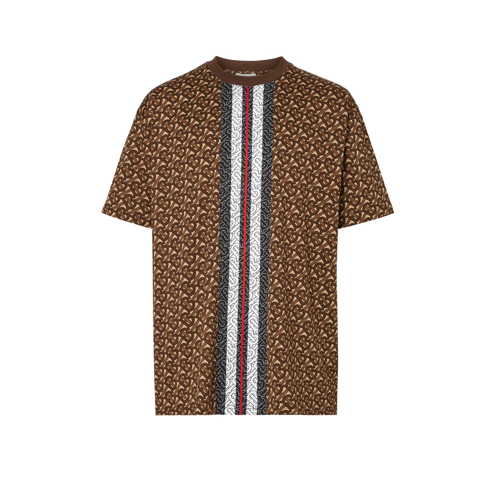 T-shirt Monogram en coton rayé - Bridle Brown