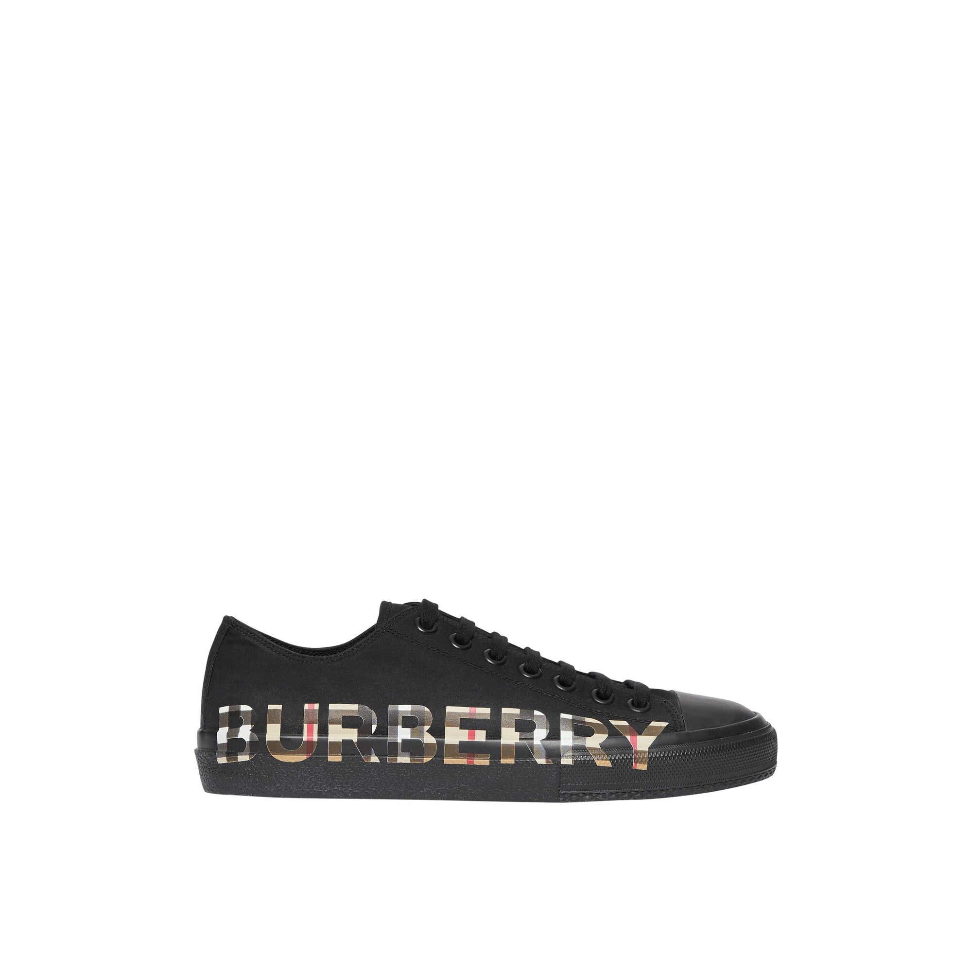 Sneakers à logo à motif Vintage check - Black & Archivebeige