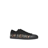 Sneakers à logo à motif Vintage check - Black & Archivebeige