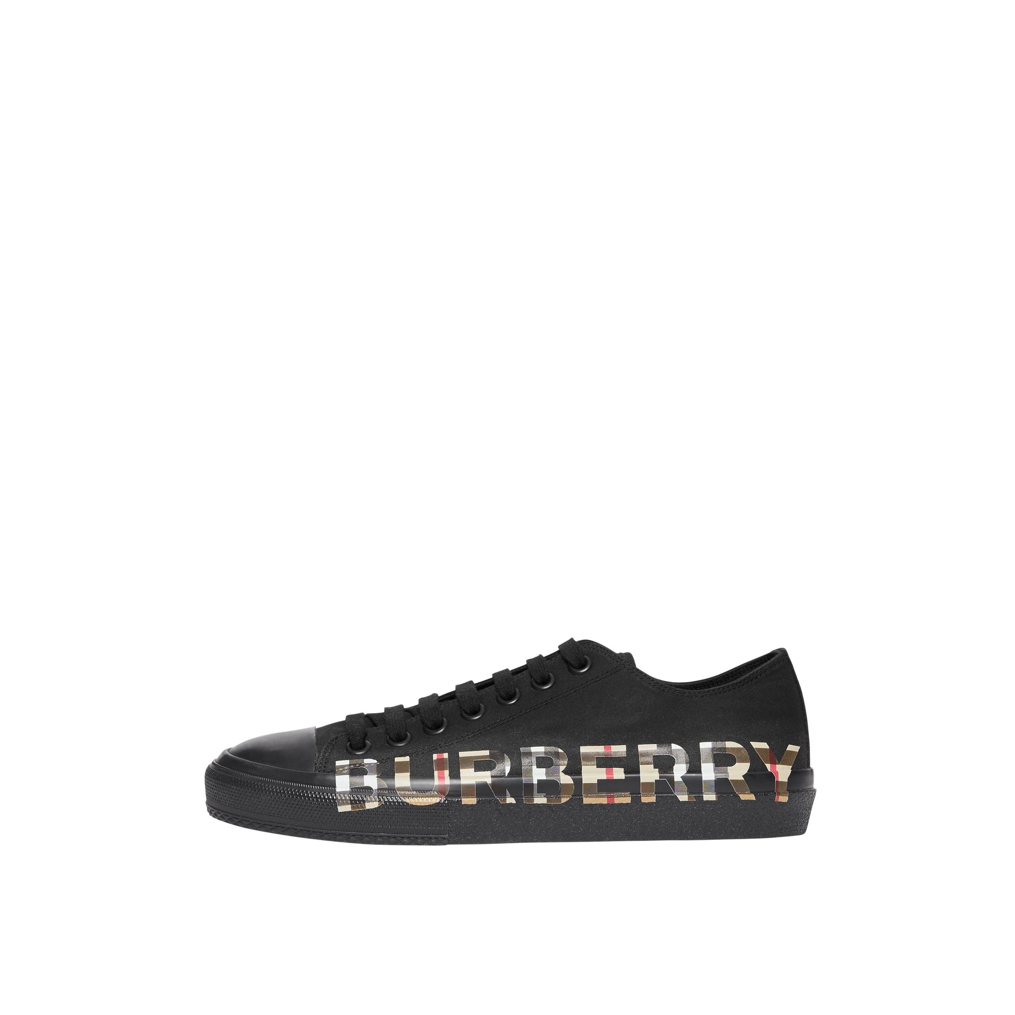 Sneakers à logo à motif Vintage check - Black & Archivebeige