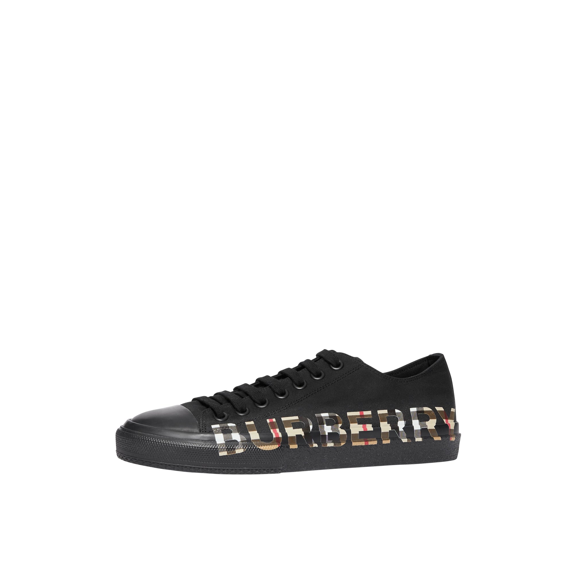 Sneakers à logo à motif Vintage check - Black & Archivebeige