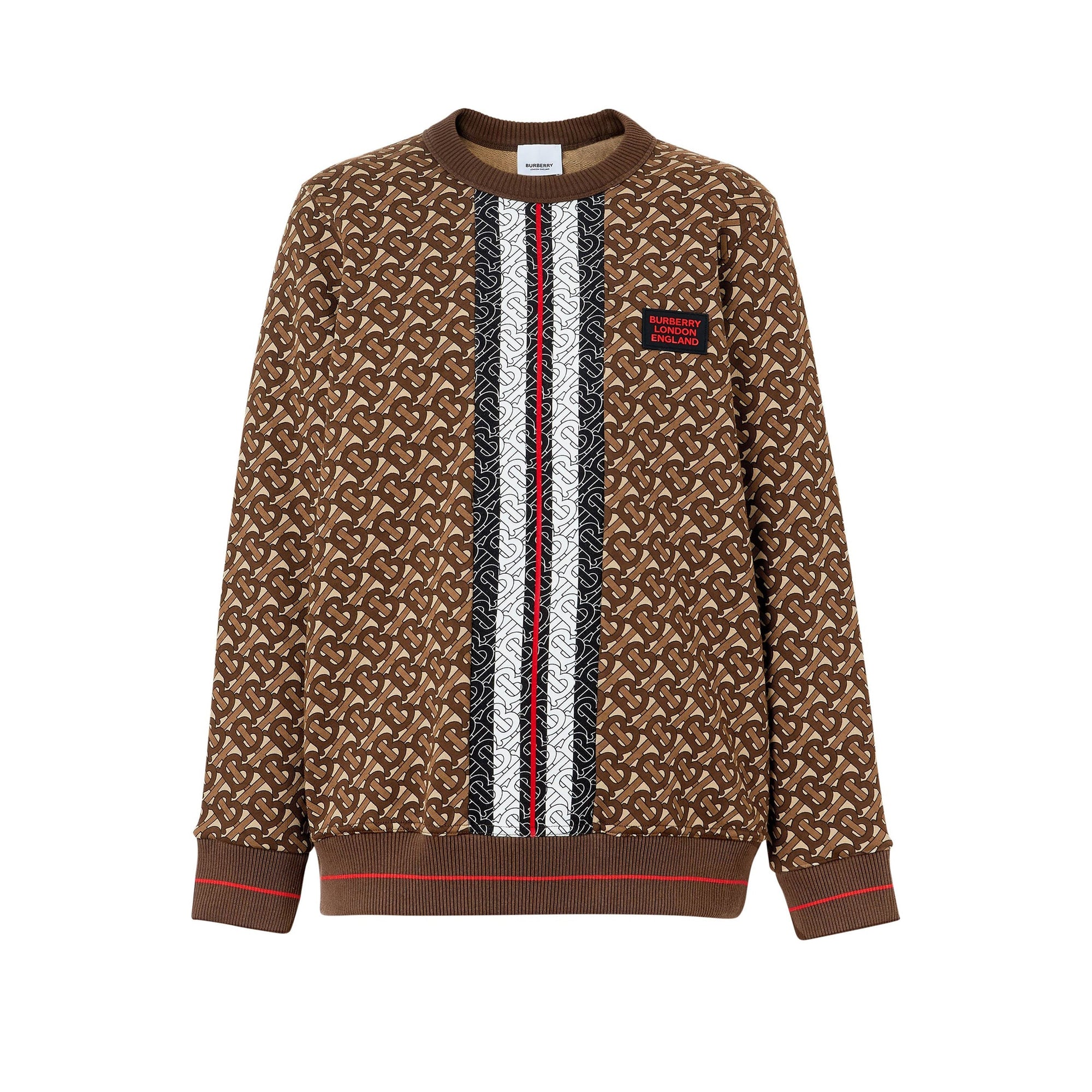 Sweat-shirt oversize en coton rayé Monogram - Bridle Brown