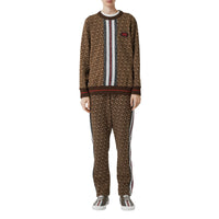 Sweat-shirt oversize en coton rayé Monogram - Bridle Brown