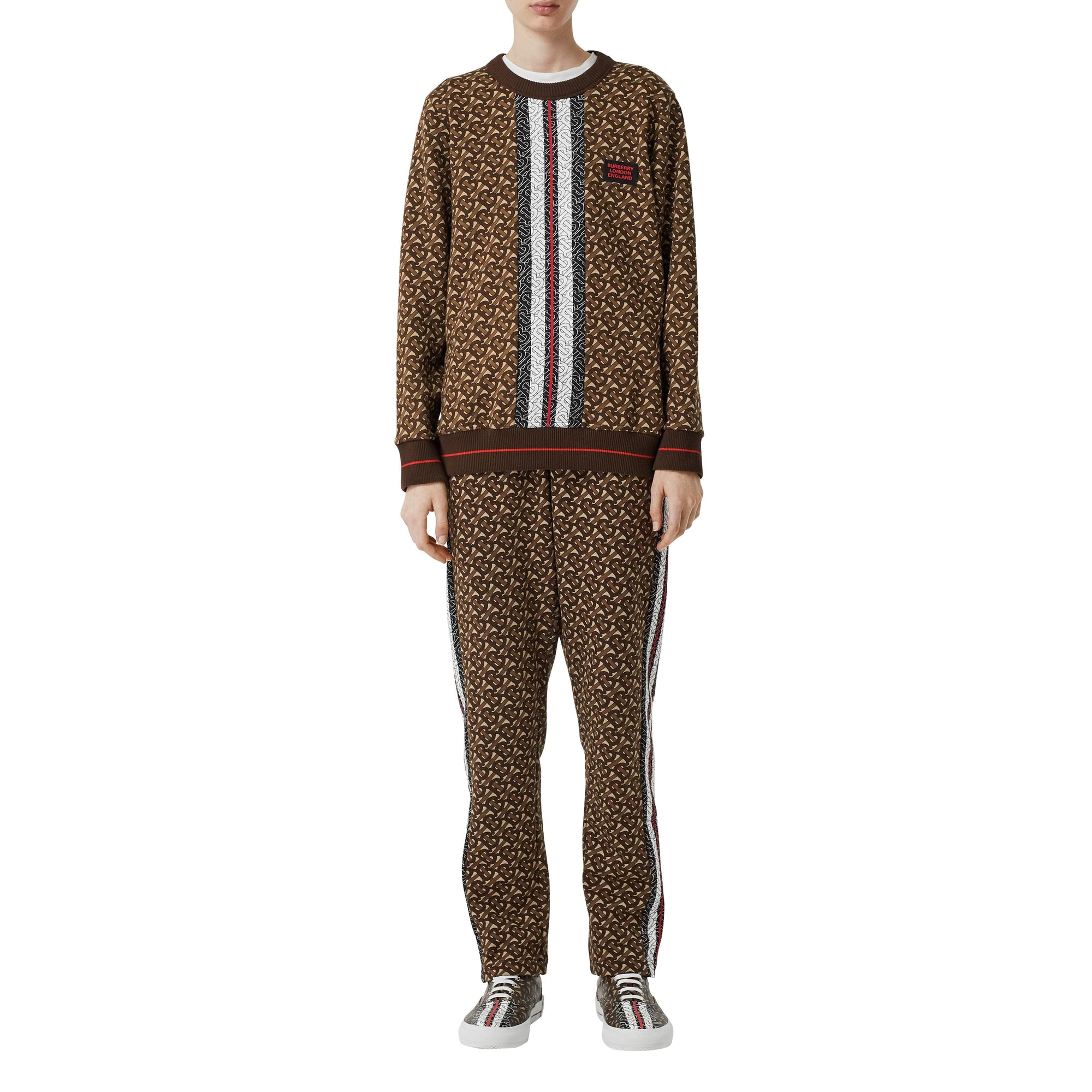 Sweat-shirt oversize en coton rayé Monogram - Bridle Brown