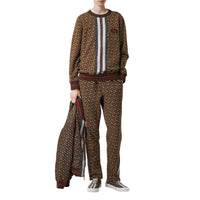 Sweat-shirt oversize en coton rayé Monogram - Bridle Brown