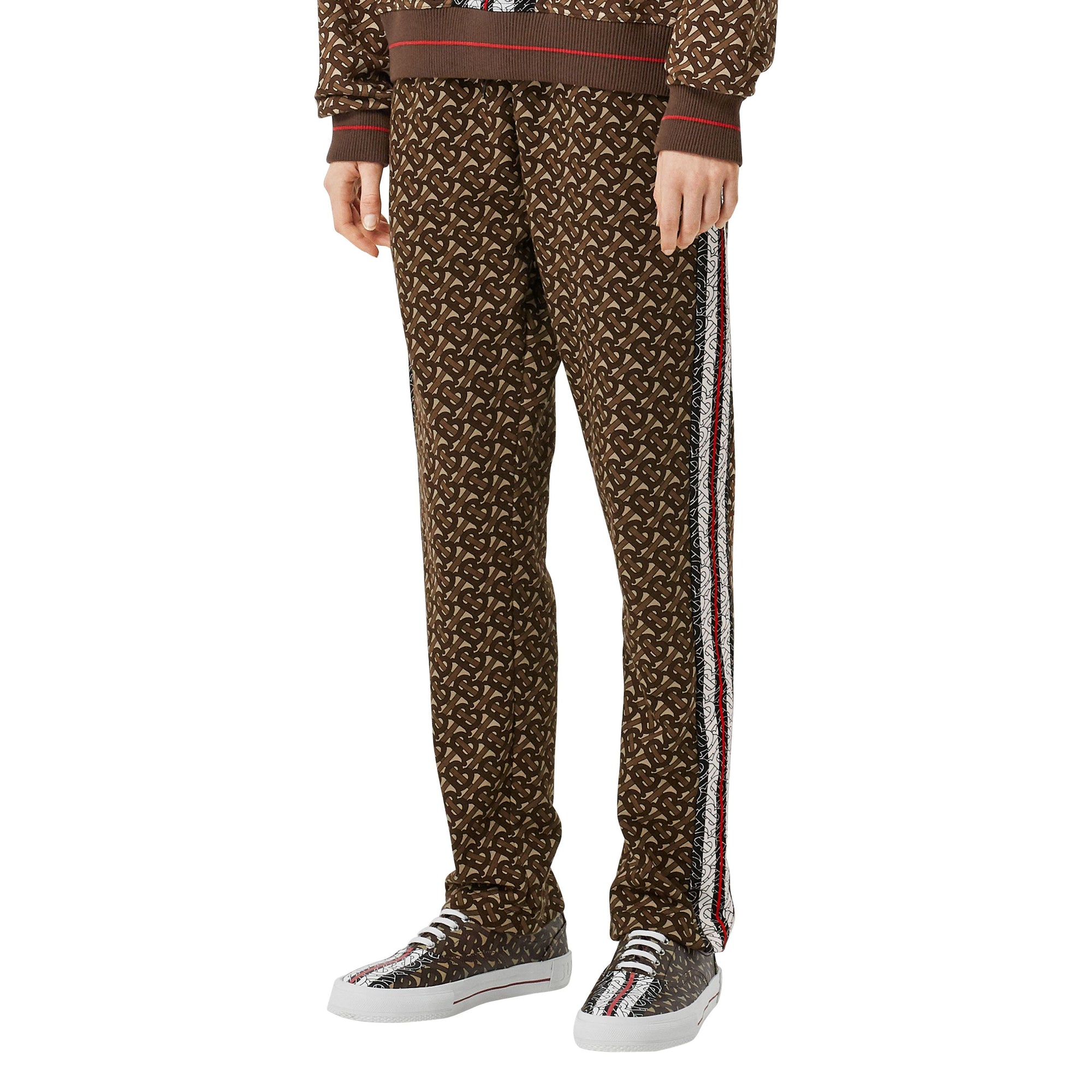 Pantalon de survêtement en coton rayé - Bridle Brown