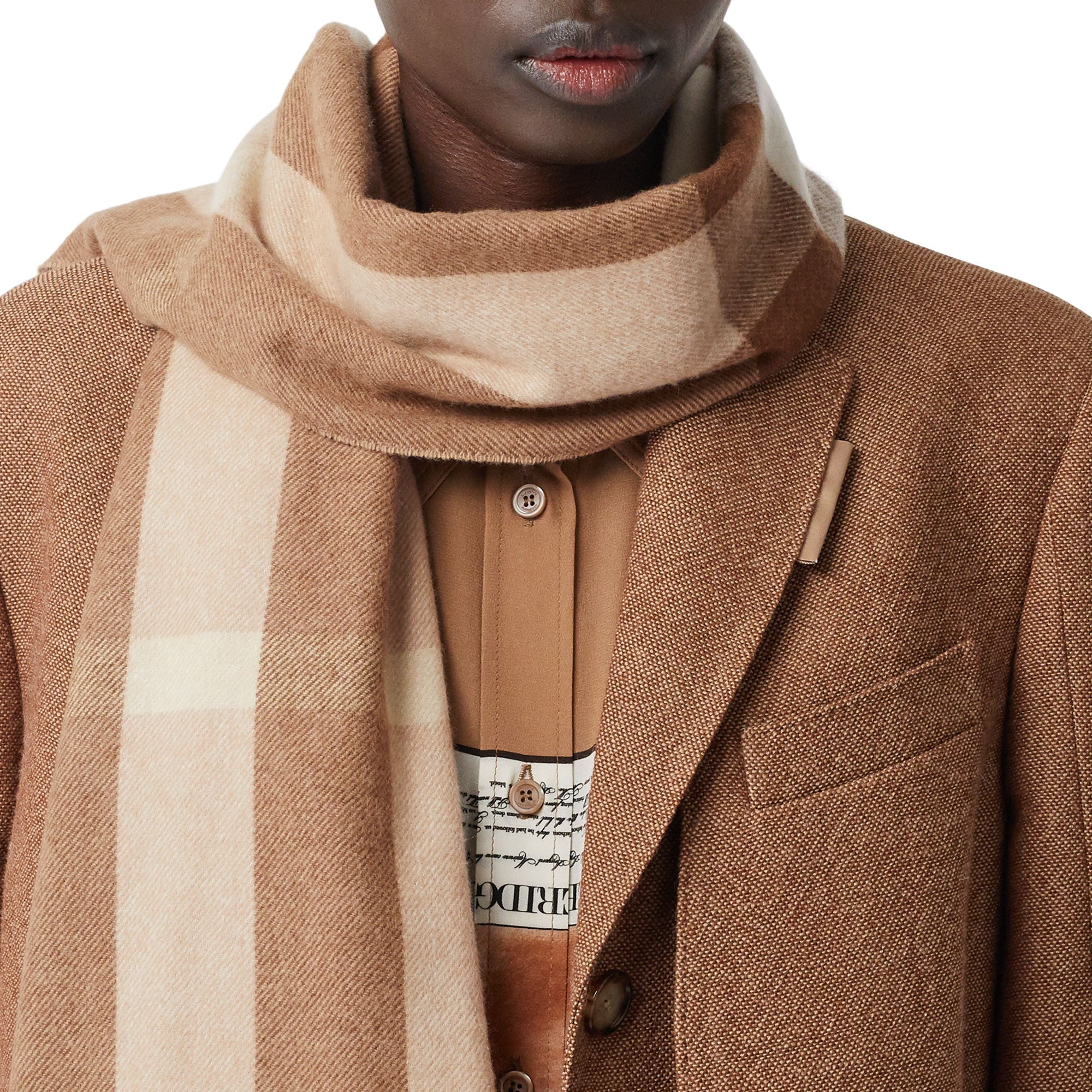 Écharpe en cachemire Check - Mid Camel