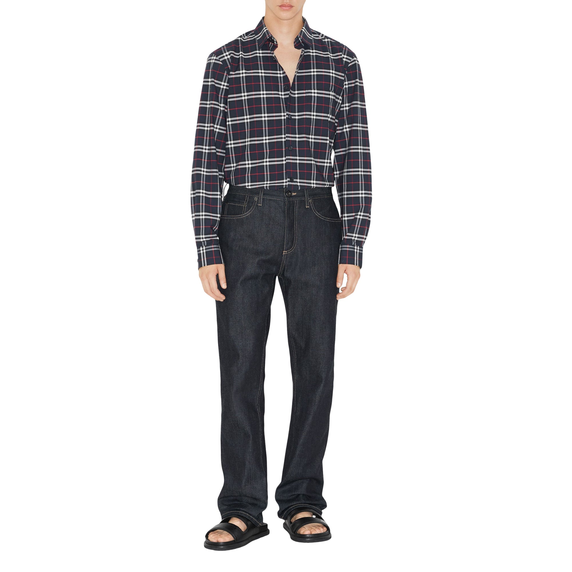 Chemise stretch à motif check - Navy Check