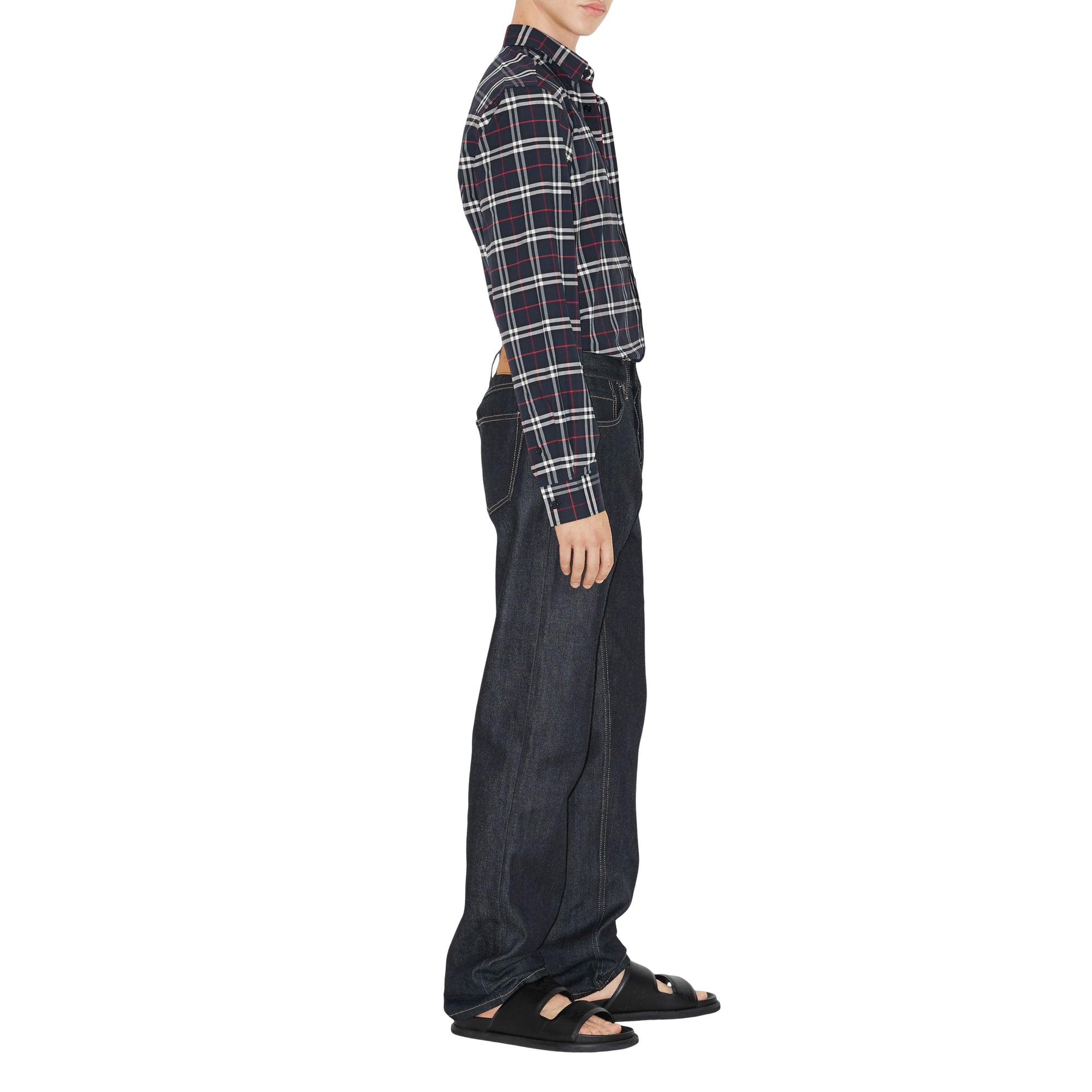Chemise stretch à motif check - Navy Check