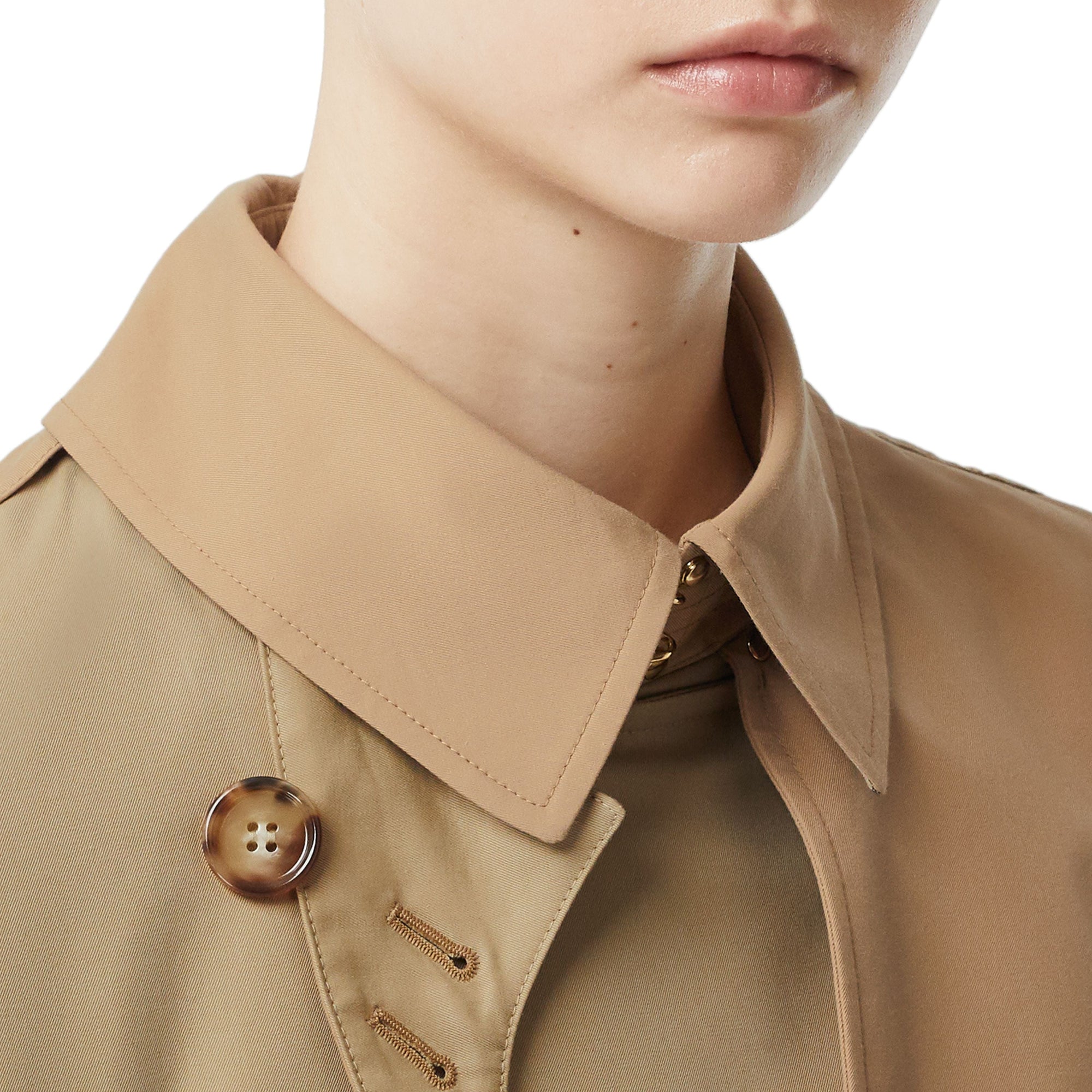 Trench en gabardine de coton bicolore - Honey