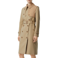 Trench en gabardine de coton bicolore - Honey