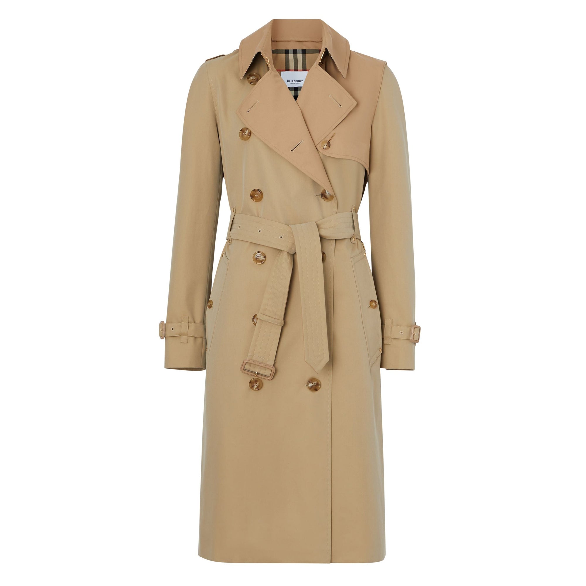 Trench en gabardine de coton bicolore - Honey