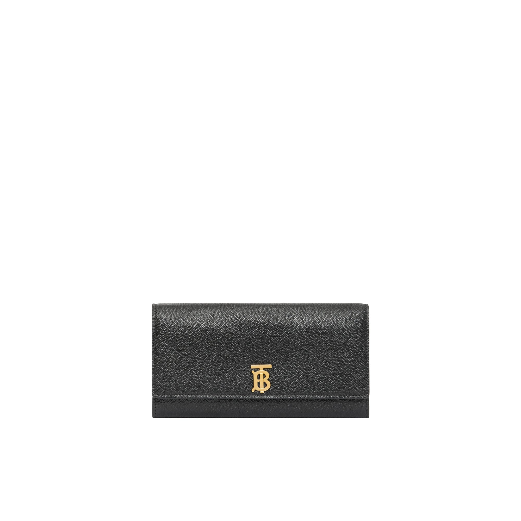 Portefeuille long en cuir grainé - Black
