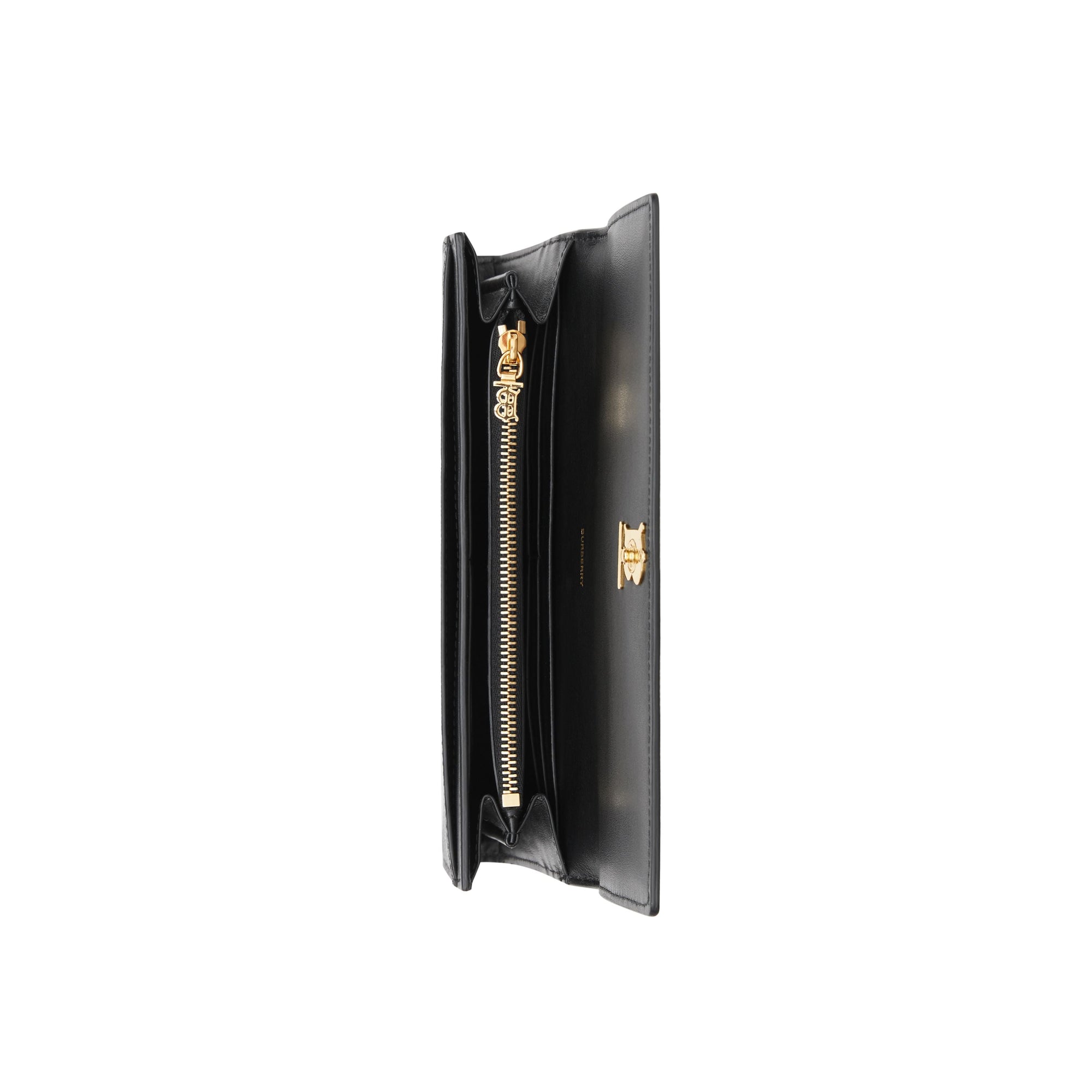 Portefeuille long en cuir grainé - Black