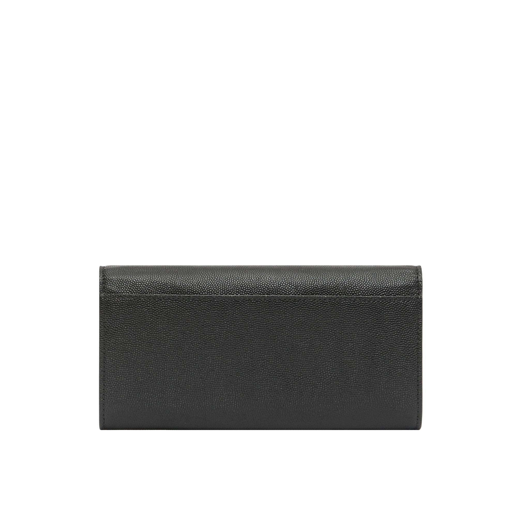 Portefeuille long en cuir grainé - Black