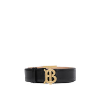 Ceinture en cuir Monogram épaisse - Black & Light Gold