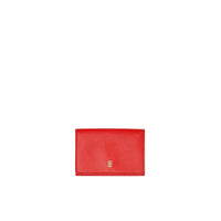 Petit portefeuille à rabat en cuir grainé - Bright Red
