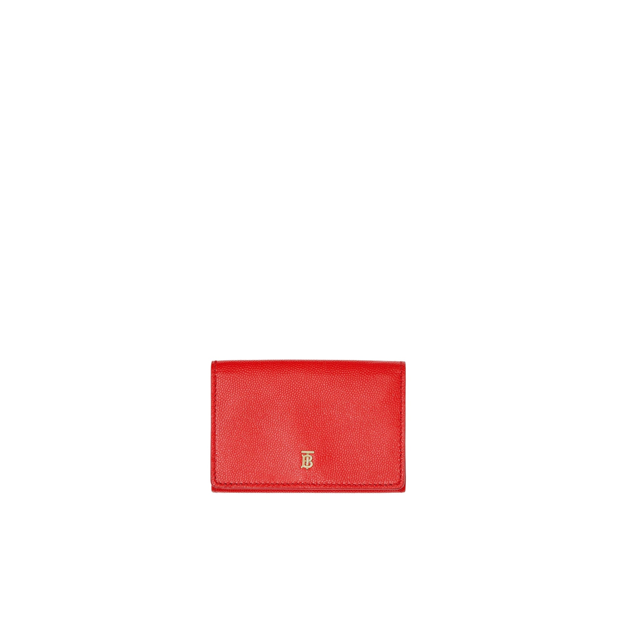 Petit portefeuille à rabat en cuir grainé - Bright Red