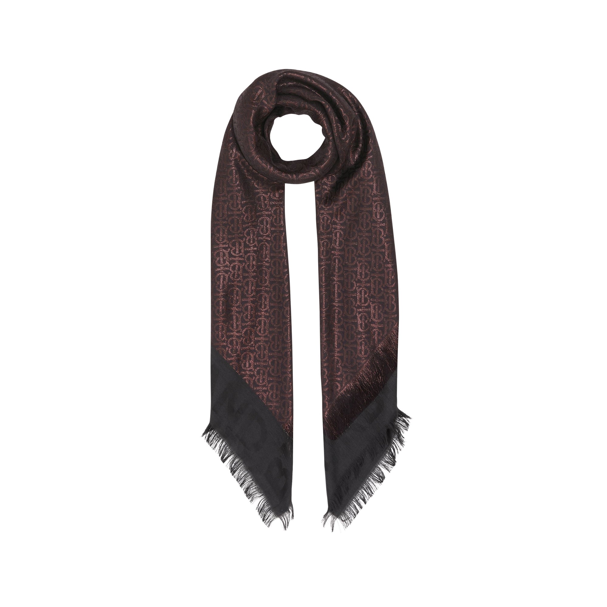 Grand carré de soie mélangée métallisée Monogram - Black