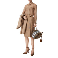 Petit sac Cube en toile écologique rayé Monogram - Bridle Brown