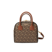 Petit sac Cube en toile écologique rayé Monogram - Bridle Brown