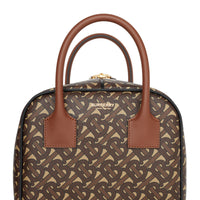 Petit sac Cube en toile écologique rayé Monogram - Bridle Brown
