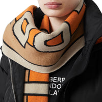 Écharpe en jacquard de cachemire avec logo - Warm Camel