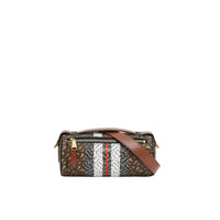Sac The Barrel en cuir et tissu à rayures - Bridle Brown