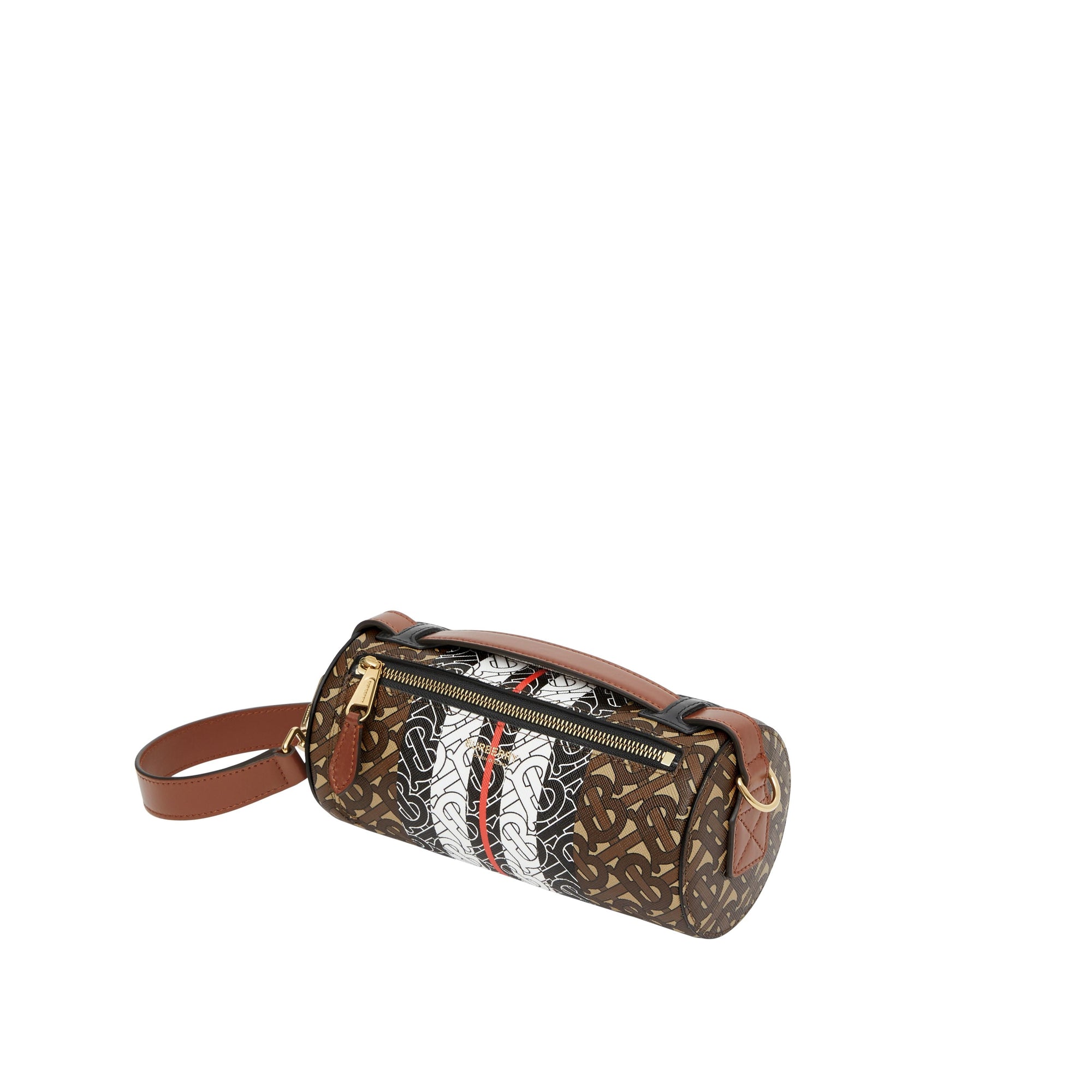 Sac The Barrel en cuir et tissu à rayures - Bridle Brown