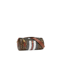 Sac The Barrel en cuir et tissu à rayures - Bridle Brown