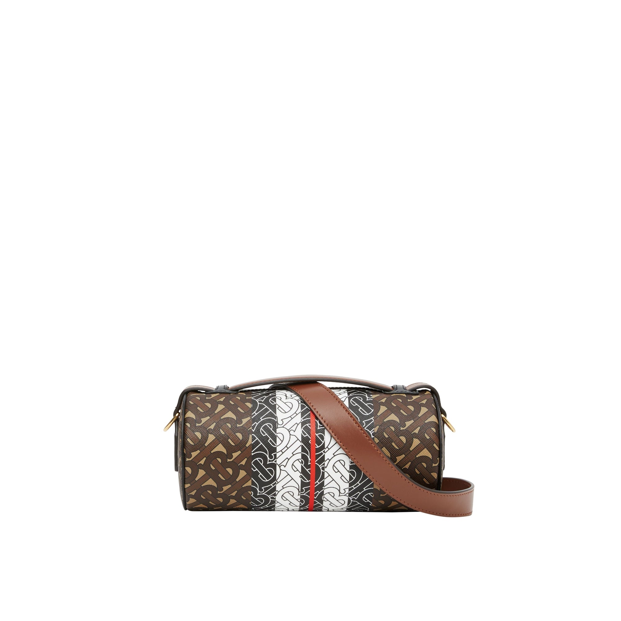 Sac The Barrel en cuir et tissu à rayures - Bridle Brown
